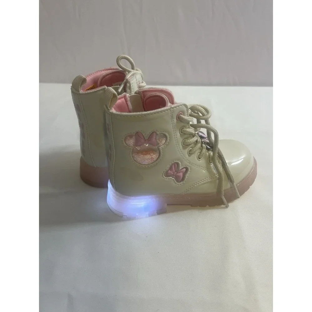 Disney‎ Lace Up Shoes For Girls Sz 9 Light Up Minnie Mouse